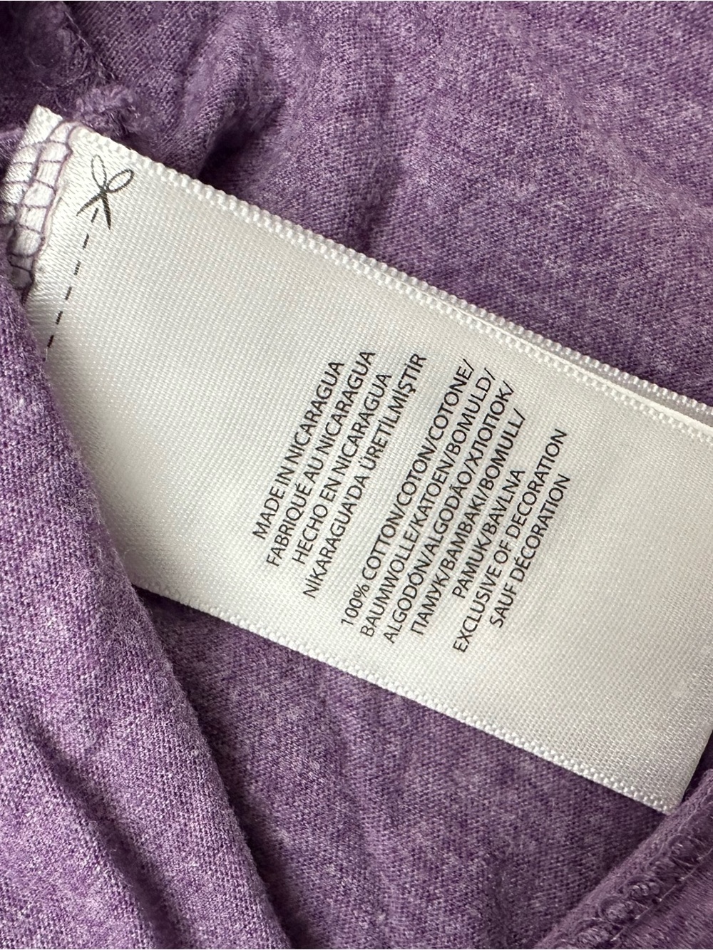 3/$30 Polo by Ralph Lauren 100% Cotton Heather Violet V-Neck Tee - Picture 5 of 6